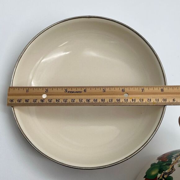 TABLETOPS UNLIMITED Pot and Lid Enamel Steel Heat Fruits Covered Serving Dish - Picture 13 of 14